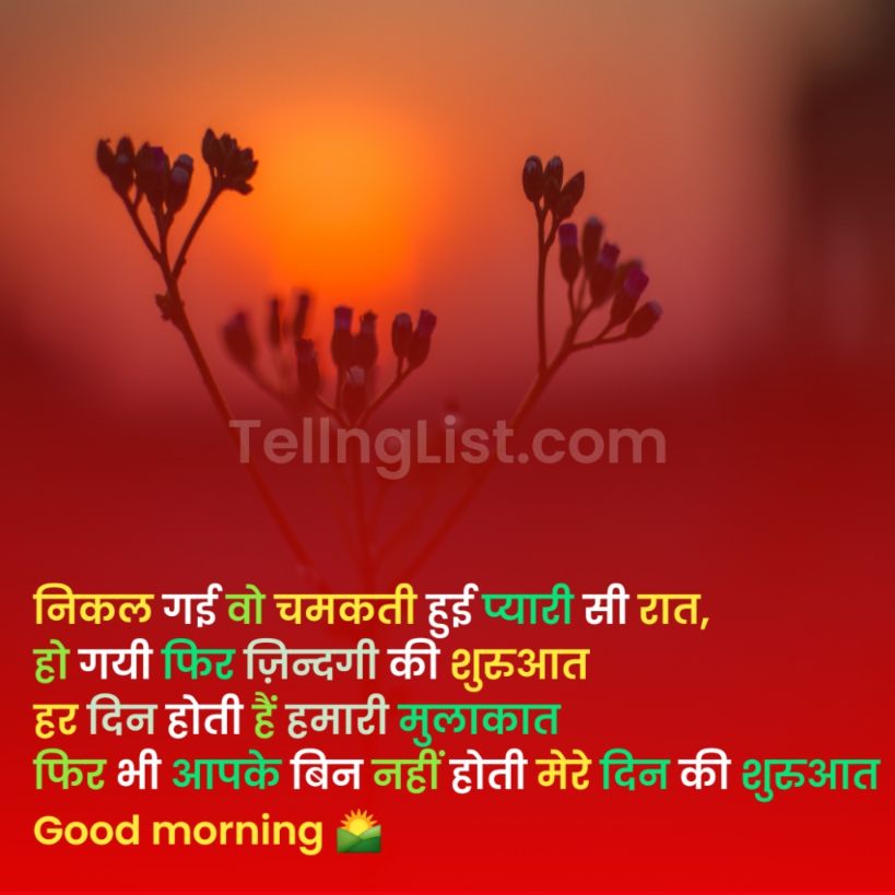 Good morning shayari Hindi mein likhi hui  image