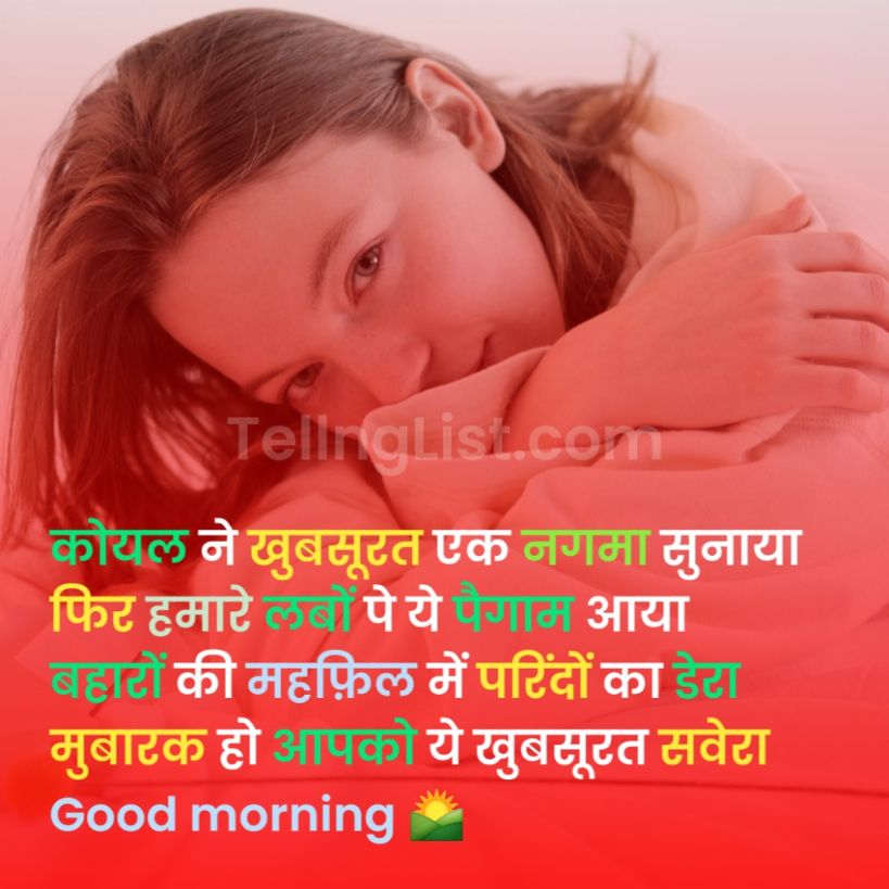 Good morning shayari in Hindi with image Hindi mein likhi hui 